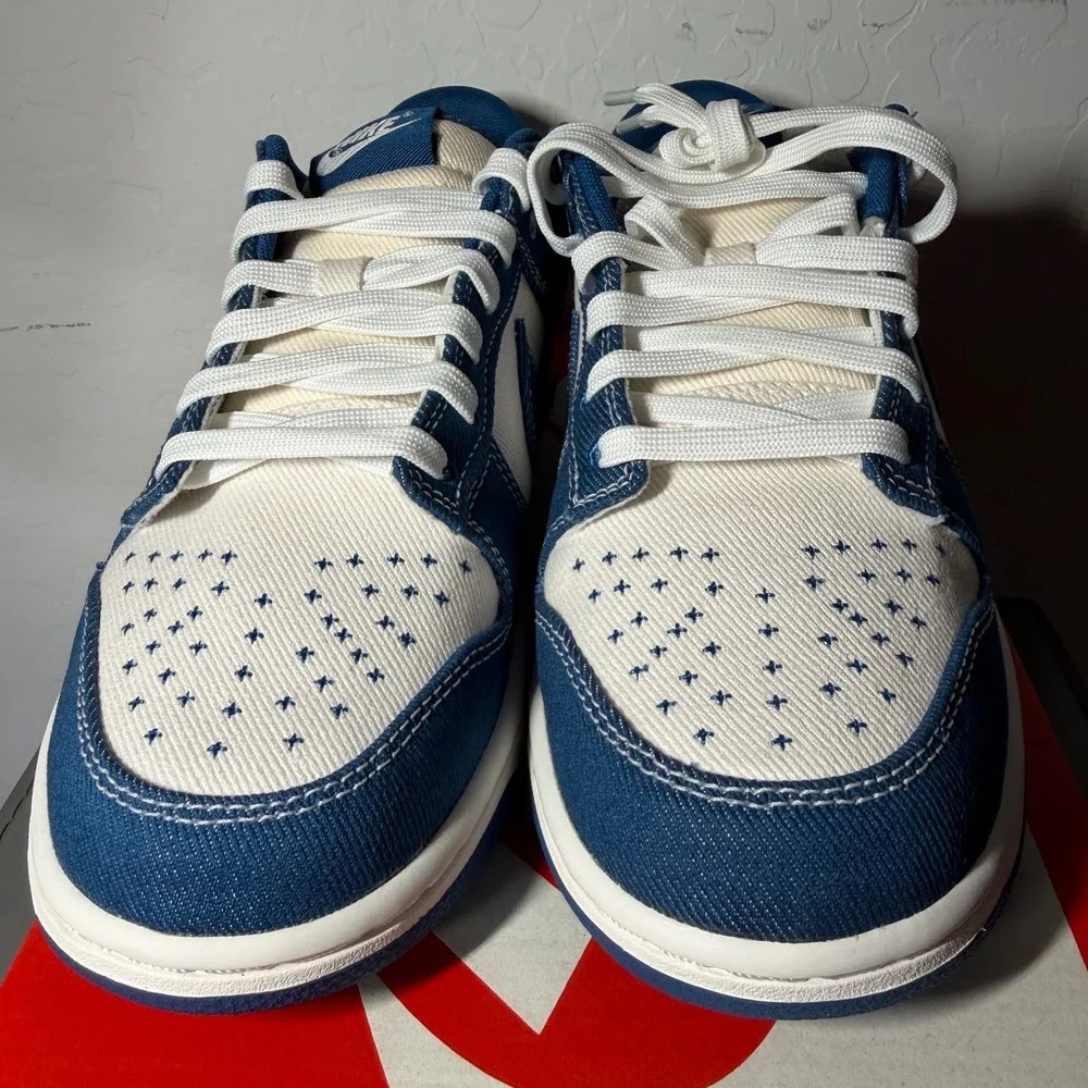 Nike Dunk Low Industrial Blue Sashiko Retro SE Summit White Mens 9 **NEW**‎